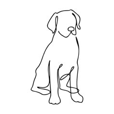 a black and white drawing of a dog