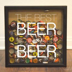 the best beer is san francisco beer bottle cap shadow box art print in black frame