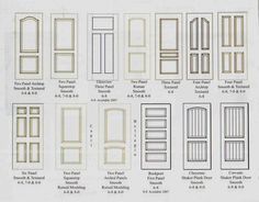 an image of various doors and windows in different styles, sizes and colors on a white background