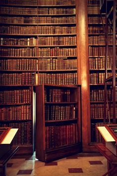 an old library with many books on the shelves