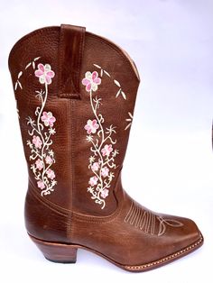 "These beautiful handmade decorated Tall Leather Boots are made by our Guatemalan artisan partner in Antigua Guatemala. Unique boots that are crafted from local high quality leather.  Here you can order your very own one-of-a-kind, custom-made version of the boots you see in the photos, get in touch with us to learn how! You can customize calf wide and length, the regular calf lenght is 36cm (14.17\" aprox) By buying from us you are supporting the work and art of our leather partners and weaving artisans.  As a Guatemalan I'm more than happy and proud to contribute and help Guatemalan artisans have a fair wage for their amazing work!  Let's export Guatemalan art all over the world!! THIS IS HOW YOU CAN GET THEM 1) Select your size and width from drop down options  Shoe Guideline: US 3.5 - Western Hand Tooled Boots For Festivals, Hand Tooled Western Boots For Festival, Hand Tooled Round Toe Boots For Rodeo, Hand-tooled Brown Country Boots, Traditional Boots For Rodeo In Fall, Traditional Rodeo Boots For Fall, Traditional Fall Rodeo Boots, Country Style Boots With Round Toe For Country Events, Western Style Boots With Leather Sole For Festivals