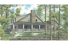 this is an artist's rendering of these country house plans for the lake side