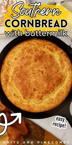 the cover of southern cornbread with buttermilk