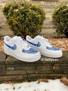 Blue Bandana Air Force 1 Custom Contact for red Air Force 1 | Etsy Hand Painted Air Force 1, Painted Air Force 1, Af1 Custom, Nike Air Force 1 Custom, Blue Bandana, Custom Kicks, White Nike Shoes, Nike Shoes Girls, Unique Sneakers