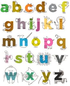 the alphabet is made up of animals and letters