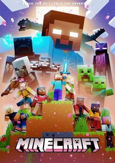 the poster for minecraft is shown here