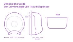 a diagram showing the size and width of a toilet seat with measurements for each side