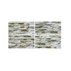 three pieces of stone wallpaper on white background