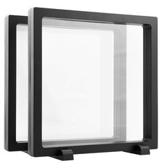 a black and white photo frame with an empty window on the front, isolated against a white background