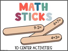 two wooden rulers with the words math sticks on them