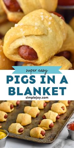 pigs in a blanket recipe with text overlay