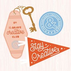 two key tags with the words stay creative on them