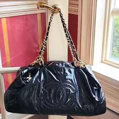 2008/09 Collection. Jumbo Size: 19"-16" X 11" X 7.5"; 22" Double Shoulder Chains Almost Like New Condition. Leather And Hardware In Perfect Condition. Very Minor Sign Of Wear On Lining. Authenticity No: 11495524 Chanel Maxi Hobo Bag, Chanel Patent Leather Bag, Vintage Chanel Bag 90s, Vintage Chanel Shoulder Bag, Chanel 2003 Bag, Shoulder Chain, Chanel Bag, Patent Leather, Like New