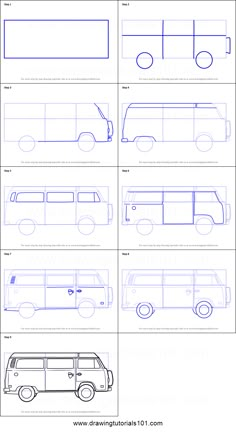 how to draw a bus in 3 easy steps