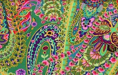 an image of colorful art work with flowers and paisleys on it's surface