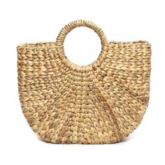 Reminiscent of exotic travels and inspired by nature, green design fashion evokes the essence of relaxed living with style! This beach chic and bohemian bag/basket is a trendy piece perfect to accompany you during your walks at the seaside or markets.Lightweight, robust and with a design that is out of the ordinary, its look will seduce you! Feel at one with nature with this beautiful and unique piece, handcrafted from sustainable materials.‎ Each piece celebrates the natural characteristics inh Beach-ready Handwoven Crochet Bag With Round Handle, Street Formal, Valentine Sale, Loose Fit Sweater, Straw Basket, Bohemian Bags, Valentines Sale, Woven Tote Bag, Water Hyacinth