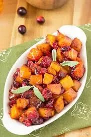 Sephardic Sweet Potatoes and Squash for Rosh Hashana Butternut Squash With Cranberries, Meatless Thanksgiving, Wednesday Thing, Sweet Potato Quinoa Salad, Cranberry Recipe, Thanksgiving Food Sides, Holiday Side, Butternut Squash Recipes, Roasted Squash