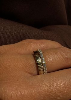 Meet the engravable version of our best selling ribbed Annabelle Ring. Etch a love letter or special date onto the face and honor your many moments lived. Wear as a wedding band or everyday ring. 14k solid gold—always Non-hollow Average weight: 4.1g Band width: 3.4mm Engraving Font: York Script Engraved pieces are final sale. Previews serve as visual references. The final product may vary slightly. This piece is made to order. Please allow at least 10-15 business days for production. We offer cu Timeless 14k Gold Engraved Promise Ring, 14k Gold Initial Ring For Anniversary, Heirloom 14k Stamped Stackable Rings For Promise, Timeless Stackable Engraved Ring For Anniversary, Timeless Promise Jewelry With Channel Set, 14k Diamond Engraved Promise Ring, Promise Ring: Engraved Diamond With Stamped 14k, White Gold Promise Jewelry Stamped 14k, Promise Engraved Diamond Ring Stamped 14k