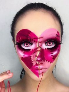 Cute Makeup Aesthetic, Unconventional Makeup, Holloween Makeup, Anti Valentines, Face Art Makeup, Valentines Day Makeup, Theatrical Makeup