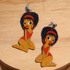 Last Pair Available Black Betty Boop Afrocentric Style She Is So Cute These Hang 2.5 Inches Very Light Wood Rare Style Make A Statement With These Afrocentric Style, Pink Statement Earrings, New Fashion Earrings, Black Betty Boop, Black Betty, Open Hoop Earrings, Gold Statement Earrings, Ear Cuff Earings, Heart Shaped Earrings