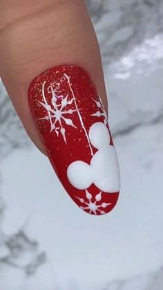 Mickey Christmas Nails, Mickey Mouse Christmas Nails, Cottage Nails, Disney Christmas Nails Design, Christmas Disney Nails, Navidad Nails