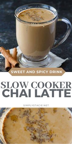 this slow cooker chai latte recipe is so easy to make and tastes delicious