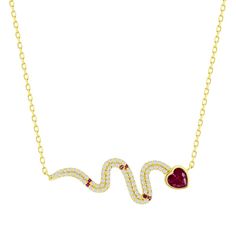 Add a unique style to your everyday look with this Argento Bella snake necklace. Click on this JEWELRY & WATCHES GUIDE to learn about fit, styles, materials and more! FEATURES Chain length: 16 in. Chain type: cable Metal: sterling silver Plating: 14k gold flash plated Finish: textured Packaging: boxed Nickel freeSTONE DETAILS Shape: heart Setting: micro prong Center stone size: 5 x 5 mm Stone type: cubic zirconia Size: 16". Color: Gold Tone. Gender: female. Age Group: adult. Material: Gold Over Textured Packaging, Snake Jewelry, Snake Necklace, Jewelry Trends, Chain Lengths, Chain Length, Everyday Look, Gender Female, Unique Style