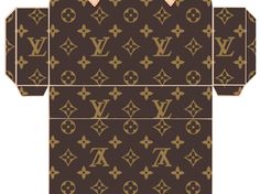 the front and back of a louis vuitton shirt with brown letters on it