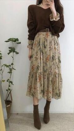 Rok Outfit, Cottagecore Outfits, Cottagecore Fashion, Mode Boho, Moda Vintage, Maxi Skirts, Inspired Outfits, Look Vintage, 가을 패션