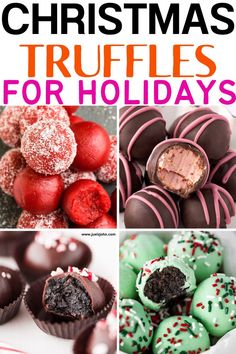 christmas truffles for holidays with text overlay that reads, best christmas truffles for holidays