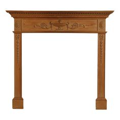 High Quality Early 20th Century Solid Pine Wood Mantel or Fireplace Surround with Carved Urn and Bellflower Decoration Colonial Mantle, Antique Mantle Fireplace, Antique Mantle, Fireplace Mantel Surrounds, Mantle Fireplace, Wood Mantel, Adam Style, Wood Mantels, Fireplace Remodel