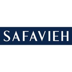 the safavieh logo is shown in white on a dark blue sticker