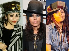 three different women wearing hats and scarves, one with dreadlocks on her head