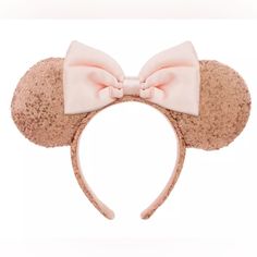 Minnie Mouse Sequin Ear Headband - Rose Gold And Pink Adults Original New/With Tags Disney Attire, Disney Ears Headband, Mickey Mouse Ears Headband, Disney Fits, Minnie Ears Headband, Minnie Mouse Christmas, Minnie Mouse Ears Headband, Disney Shopping, Pink Minnie