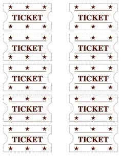 two red and white tickets with stars on them