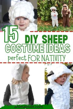 some kids are dressed up as sheeps and other costumes for nativity or halloween