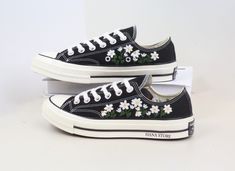 "Experience the art of hand embroidery on Converse embroidered shoes, a testament to meticulous craftsmanship."           Custom Converse Chuck Taylor Embroidered Chrysanthemum/ Chrysanthemum Embroidered Converse Low Tops/ Chrysanthemum Embroidered Shoes 💸 Price includes Converse Shoes and floral embroidery as shown 🌸 You can send me your Converse/Vans shoes or I can buy them for you. We stock all the Converse and Vans shoes you want, if you want other Converse/Vans shoes in the store, please Converse Embroidery, Embroidered Sneakers, Custom Wedding Shoes, Bridal Sneakers, Embroidered Converse, Beach Wedding Shoes, Converse Low, Converse Low Tops, Custom Converse