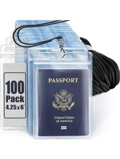 USA 4x6 Inch Plastic Card Holder And Lanyard Set (Black Lanyards, Clear XXL Pouch, 100 Pack), Lanyard And ID Passport Holder Set, Extra Large Name Badge Card Holder With Lanyards     Paper     Labels,Indexes & Stamps, size features are:Bust: ,Length: ,Sleeve Length: Black Lanyard, School Supply Labels, Plastic Card, Name Badges, Badge Holders, Passport Holder, Lanyard, Extra Large, Length Sleeve