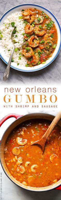 the cover of new orleans gumbo with shrimp and sausage