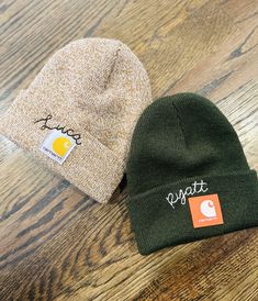 Custom, hand-embroidered authentic beanies (Carhartt) NOTE: This is an authentic beanie (Carhartt), that I've customized personally.  CUSTOMIZATION:  When placing your order, please specify thread colors, and writing (optional, 12 character limit) in the personalization notes :) CHILD SIZING: Child beanies are standard Toddler (2-5T), one size fits most. Stretchable rib knit, 100% acrylic. SHIPPING: After your order is placed, your hand-embroidered beanie will be created and shipped out to you within 5-7 business days. This is a personalized, hand-embroidered item, therefore each item will be unique, and color and detail may vary slightly from the photos. These are NOT original, unaltered items. If colors and design are not specified, I will pick compatible colors and create a floral desig Carhart Embroidery Hat, Carhartt Hat Embroidery, Customized Carhartt Beanie, Hand Embroidered Carhartt Beanie, Carhartt Embroidered Beanie, Embroidered Carhartt Beanie Flowers, Baby Carhartt, Baby Carhartt Beanie, Embroidered Carhartt Beanie