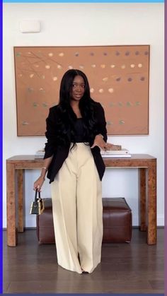 Office Simple Outfits Women, Millenial Corporate Attire, Formal Brunch Outfit Classy, Chic Lifestyle Aesthetic, Mother Graduation Outfit, Cream Slacks Outfit, Classy Outfits For Black Women, Plus Size Interview Outfit Professional, Women Suit Outfits