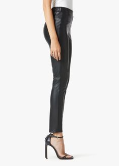 High style meets high comfort in the Korey faux leather legging. The sleek, black pull-on leggings have an elastic back waistband for added comfort and slimming, curve-hugging fit with a luxe, looks-like-leather feel. 100% Vegan Faux LeatherMODEL IS WEARING SIZE SMALL Leather Legging, Vegan Leather Leggings, Legging Fits, Faux Leather Leggings, Joes Jeans, Colored Denim, Leather Leggings, Denim Fabric, Workout Leggings