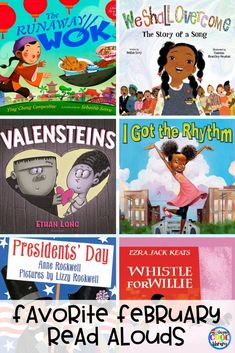 four children's books with the title favorite eb library read alouds