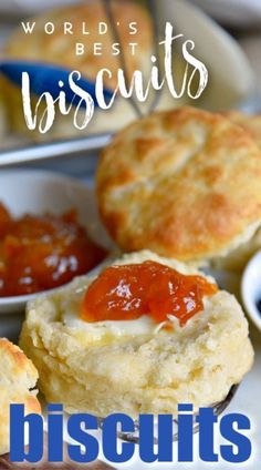 biscuits with ketchup on them and the words world's best biscuits biscuits