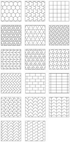 the different patterns used in this project are shown here, and each one is drawn by hand