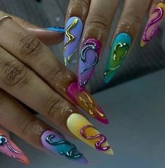 Carnival Nails Designs, Nails Kits, Carnival Nails, Alice In Wonderland Nails, Wonderland Nails, Best Press On Nails, Natural Nail Designs, Gel Toe Nails, Cow Nails