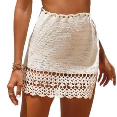 Women's Elastic Waist Tassel Crochet Hollow Out Sheer Beach Swimwear Cover Up Mini Skirt Mini Skirt K560 Acrylic Imported Hand Wash Only The fabric has some stretch Feature: long sleeve, hollow out, crochet cover up, cover ups for swimwear women Regular fit, swim cover-ups for women, crochet cover-ups for swimwear wome Tassel Crochet, Strap Skirt, Tassel Skirt, Crochet Cover, Beachwear Collection, Crochet Cover Up, Coverup Skirt, Beach Skirt, Beach Swimwear