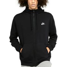 PRODUCT DESCRIPTIONThe Nike Sportswear Club Fleece Hoodie combines soft fabric with simple street style for an everyday look youll really want to wear every day. With a full zipper that goes to the chin, its the perfect extra layer on a chilly day.PRODUCT DETAILS Package Dimensions :10 x 10 x 10 inches 2 Pounds Item model number :BV2645 Department :Mens Date First Available :November 10, 2018 Manufacturer :Nike Apparel Sporting Goods PRODUCT DESCRIPTIONThe Nike Sportswear Club Fleece Hoodie comb Nike Fleece Activewear For Streetwear, Nike Urban Fleece Sweatshirt, Nike Activewear With Drawstring Hood For Streetwear, Casual Fleece Hooded Jacket For Sports, Functional Nike Hoodie For Streetwear, Nike Hooded Sweats For Gym, Nike Hooded Gym Sweats, Nike Cotton Moisture-wicking Hoodie, Nike Cotton Hoodie With Moisture-wicking