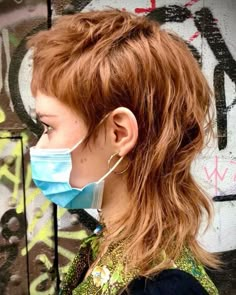 Modern Womens Mullet, Auburn Mullet Hair, Modified Mullet Women, Long Pixie Mullet, Free Bird Mullet, 70s Mullet Women, Ginger Mullet Women, Mullet Fine Hair, Mullet Micro Bangs