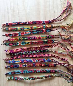 Set of 12 handmade in Chiapas woven bracelets / bracelets boho hippie folk / Friendship Bracelet Freindship Bracelets, Friendship Bands, Bracelets Hippie, Chevron Friendship Bracelets, Bracelets Friendship, Bracelets Boho, Fabric Bracelets, Hippie Bracelets, Thread Bracelets